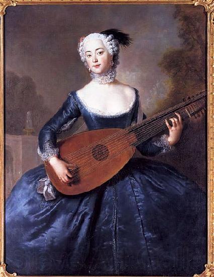antoine pesne Portrait of Eleonore Louise Albertine, Comtesse von Schlieben-Sanditten, Freifrau von Keyserlingk (1720-1755), wife of Dietrich Cesarion